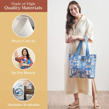 Canvas Tote Bag 100% Cotton Joli Jouy - 17.7" x 14.5"