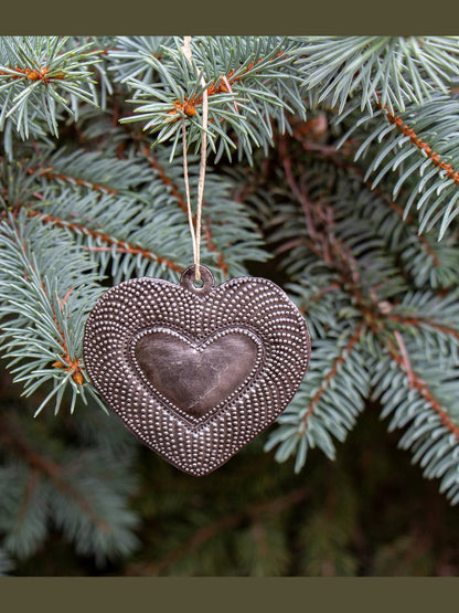 2.5" Radiant Heart Haitian Metal Drum Ornament