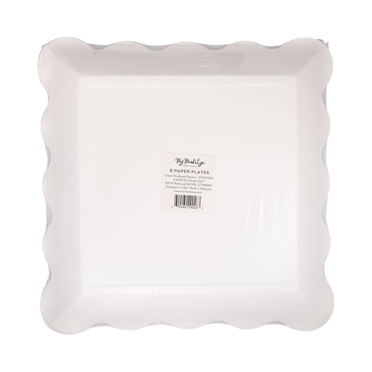 STN1242 - Cream Scalloped Square Plate