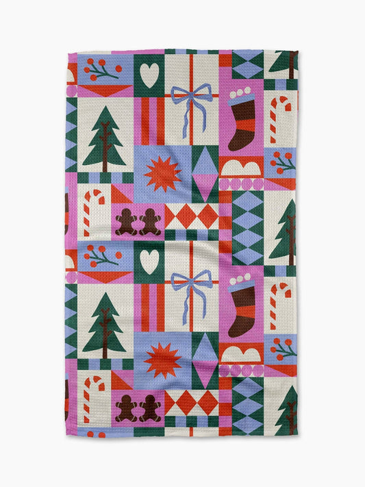 Festive Christmas Quilt Tea Towel