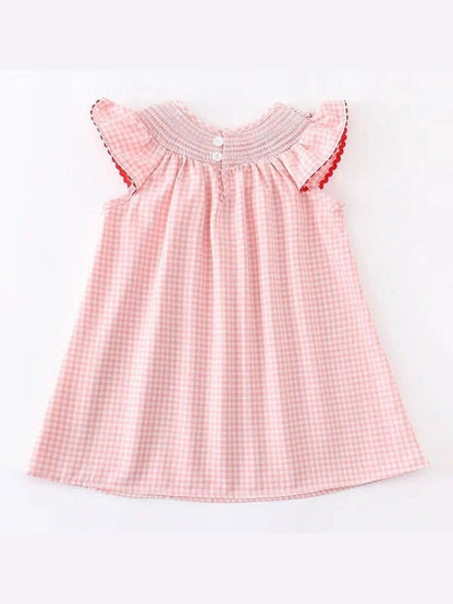 Baby Girls Strawberry Embroidered Plaid Smocked Dress