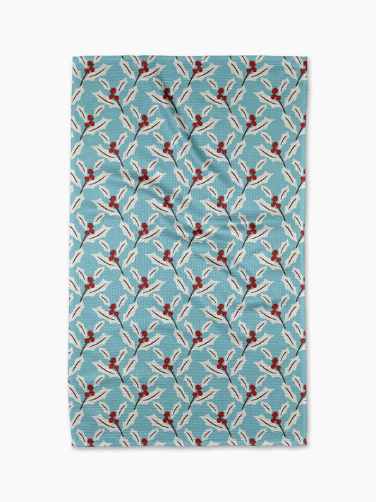 Winter Holly Tea Towel
