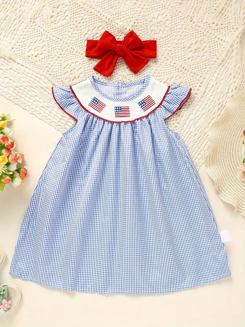 American Flag Smocked Girls' Dress
