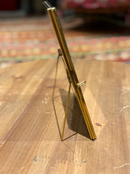 "Little Lamb" print in brass and glass easel frame