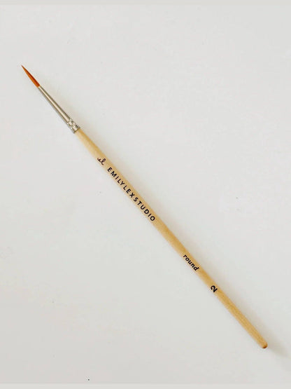 Watercolor paintbrush set of five wood brushes