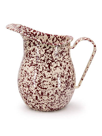 Splatter Enamelware Large Pitcher: Navy & Cream Splatter