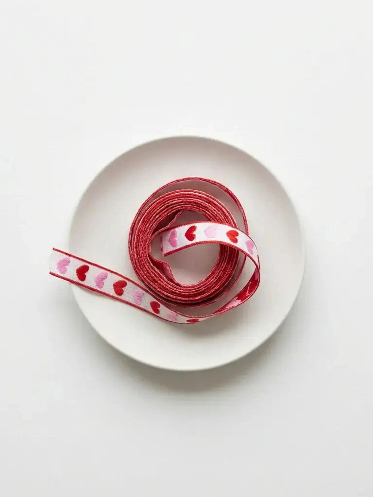 Hearts Woven Ribbon || Valentine's Day Ribbon