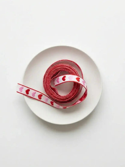 Hearts Woven Ribbon || Valentine's Day Ribbon