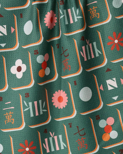 Moss Tile Toss Tea Towel