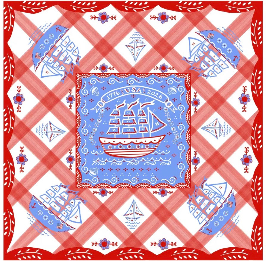 USA Nautical Mahjong Mat 31" x 31"