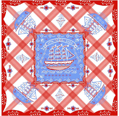 USA Nautical Mahjong Mat 31" x 31"