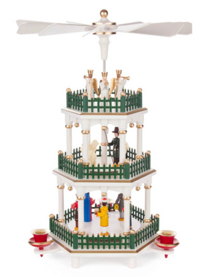Holzteile Flath Nativity Pyramid (3 tiers, white for candles 14 mm)
