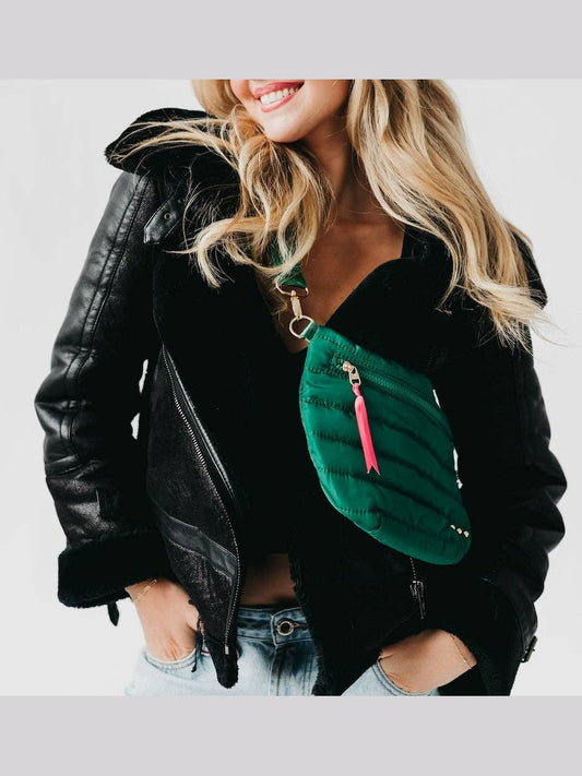 Jolie Puffer Bum Bag: Emerald Green