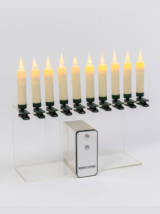 Christmas Set of 10 Remote Control Clip On 4.13"H LED Candles