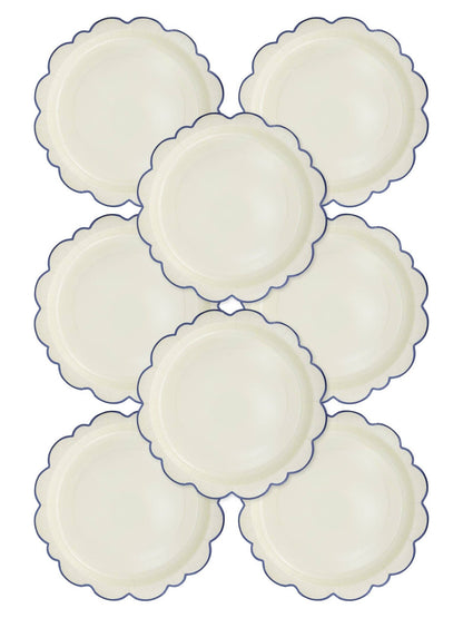 PEM1042 - Pembroke Cream with Blue Edge 12" Paper Plate