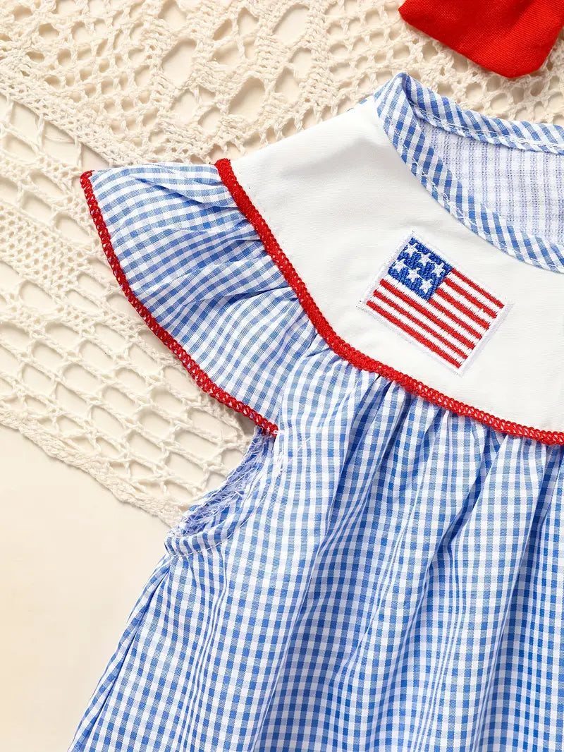 American Flag Smocked Girls' Dress