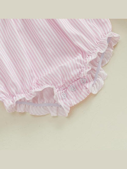 Baby Girl Easter Outfit Bunny Embroidery Smocked Bubble Romper