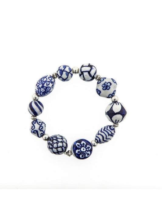 Bracelet Delft blue - Ceramic - Elastic