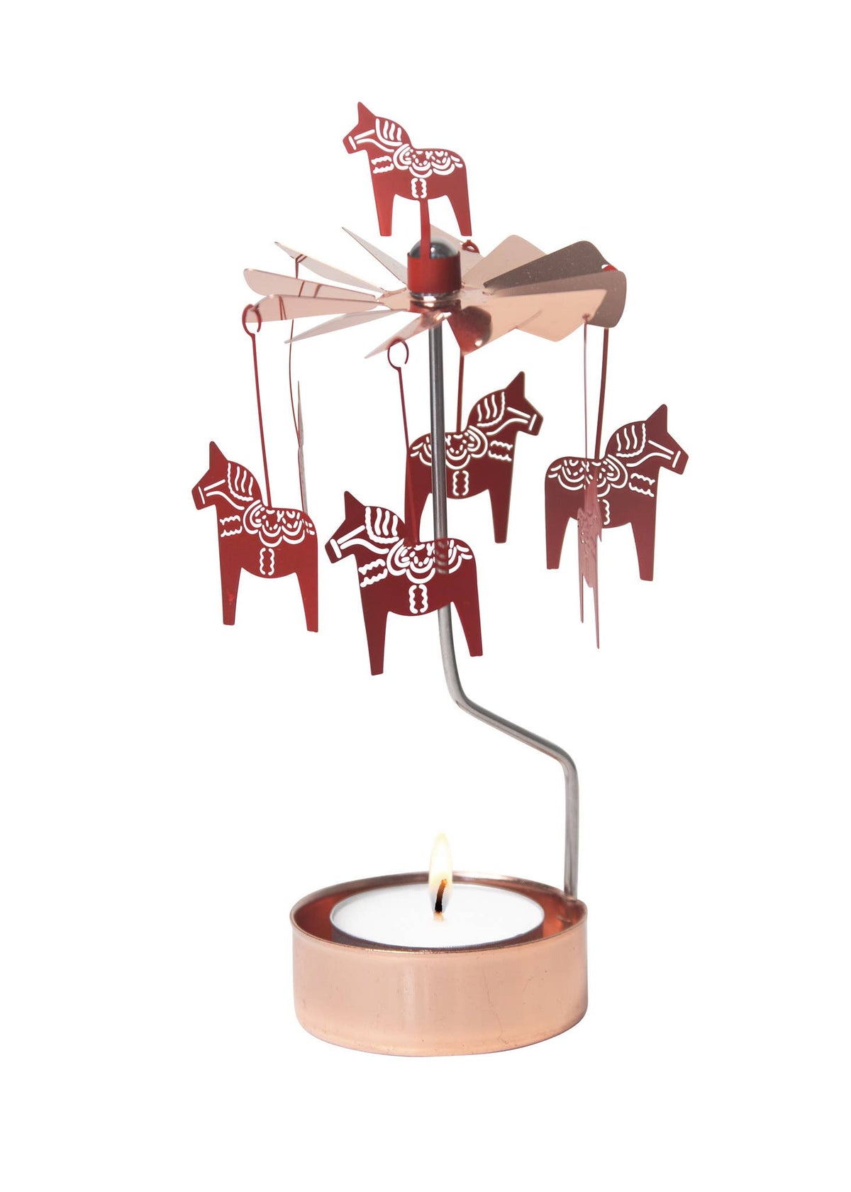 Red Dala Horse Rotary Candleholder