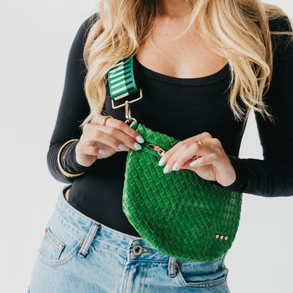 Westlyn Woven Bum Bag Wholesale - NEW COLOR ADDED!: Checkered Emerald