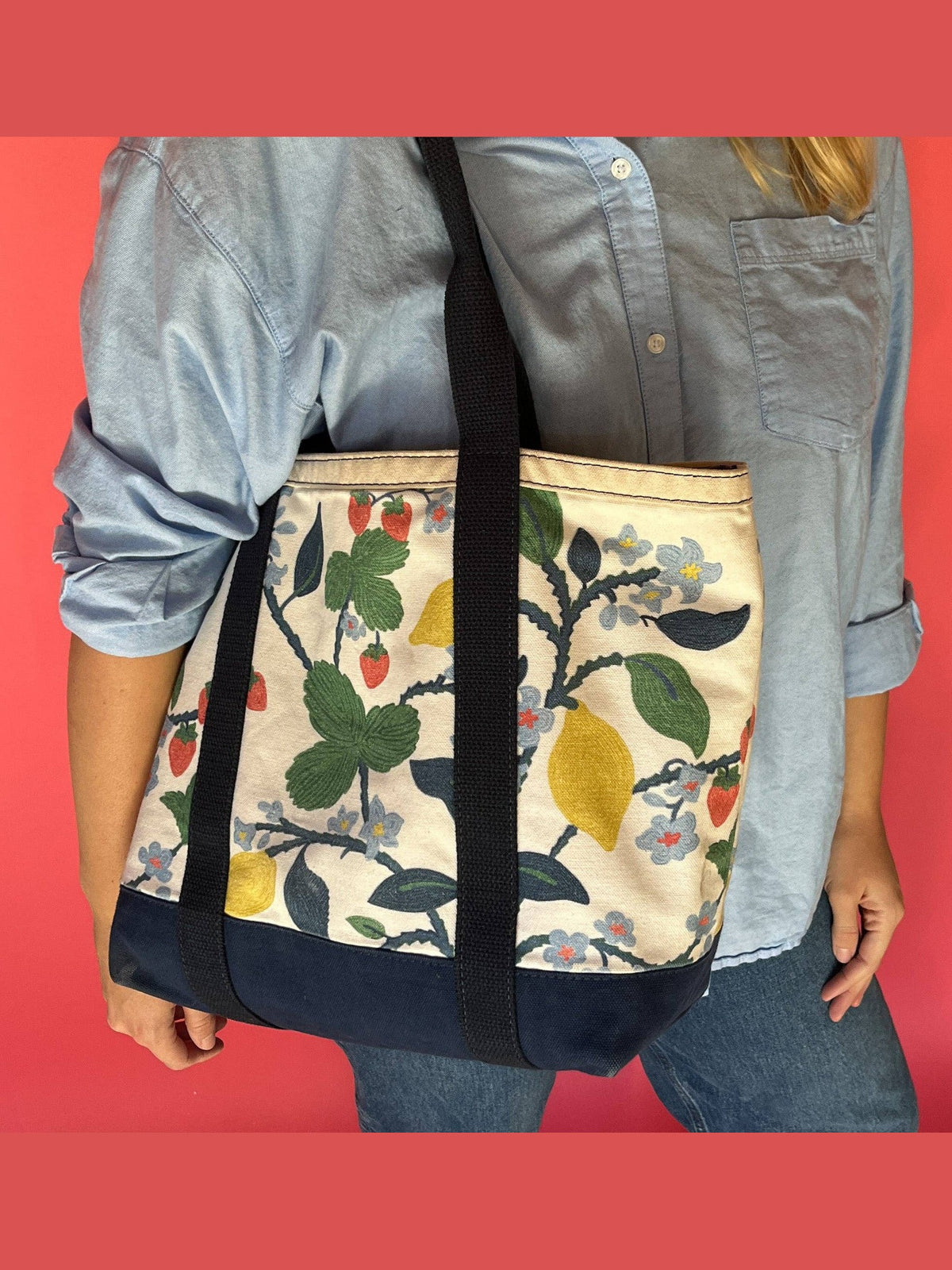 Strawberry Hill Canvas Tote Bag, Large/Small: Small
