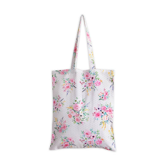 Tote Bag 100% Cotton - Sweet Rose Lavender -Lush - 14" x 17"
