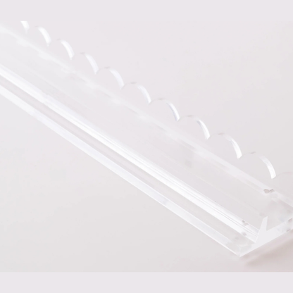 20" Clear Acrylic Scalloped Mahjong Rack & Pushers | Premium American Mahjong Rack Set: Clear
