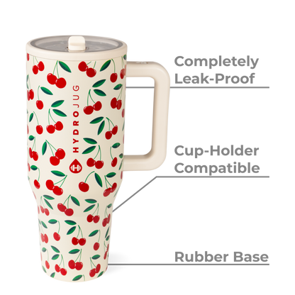 HydroJug Cherries 40 oz Traveler Tumbler