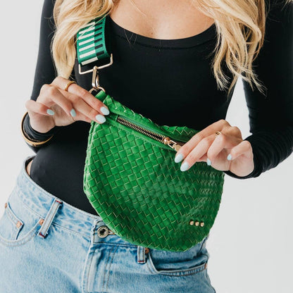 Westlyn Woven Bum Bag Wholesale - NEW COLOR ADDED!: Checkered Emerald