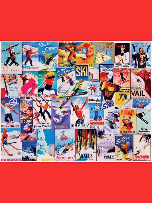 Ski Posters (932pz) - 1000 Piece Jigsaw Puzzle
