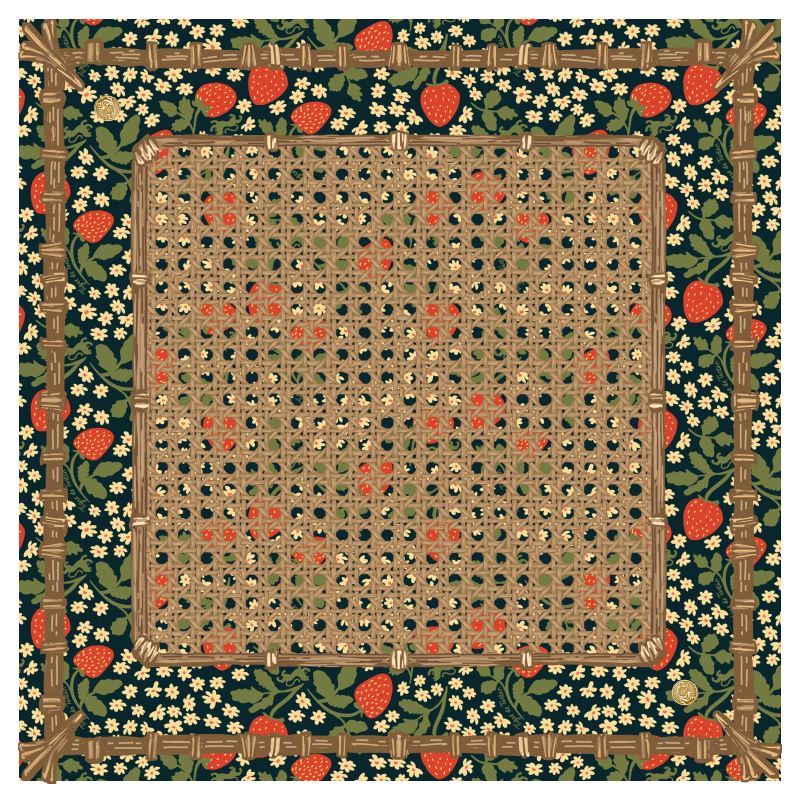 Strawberry Print Mahjong Table Mat 31.5*31.5