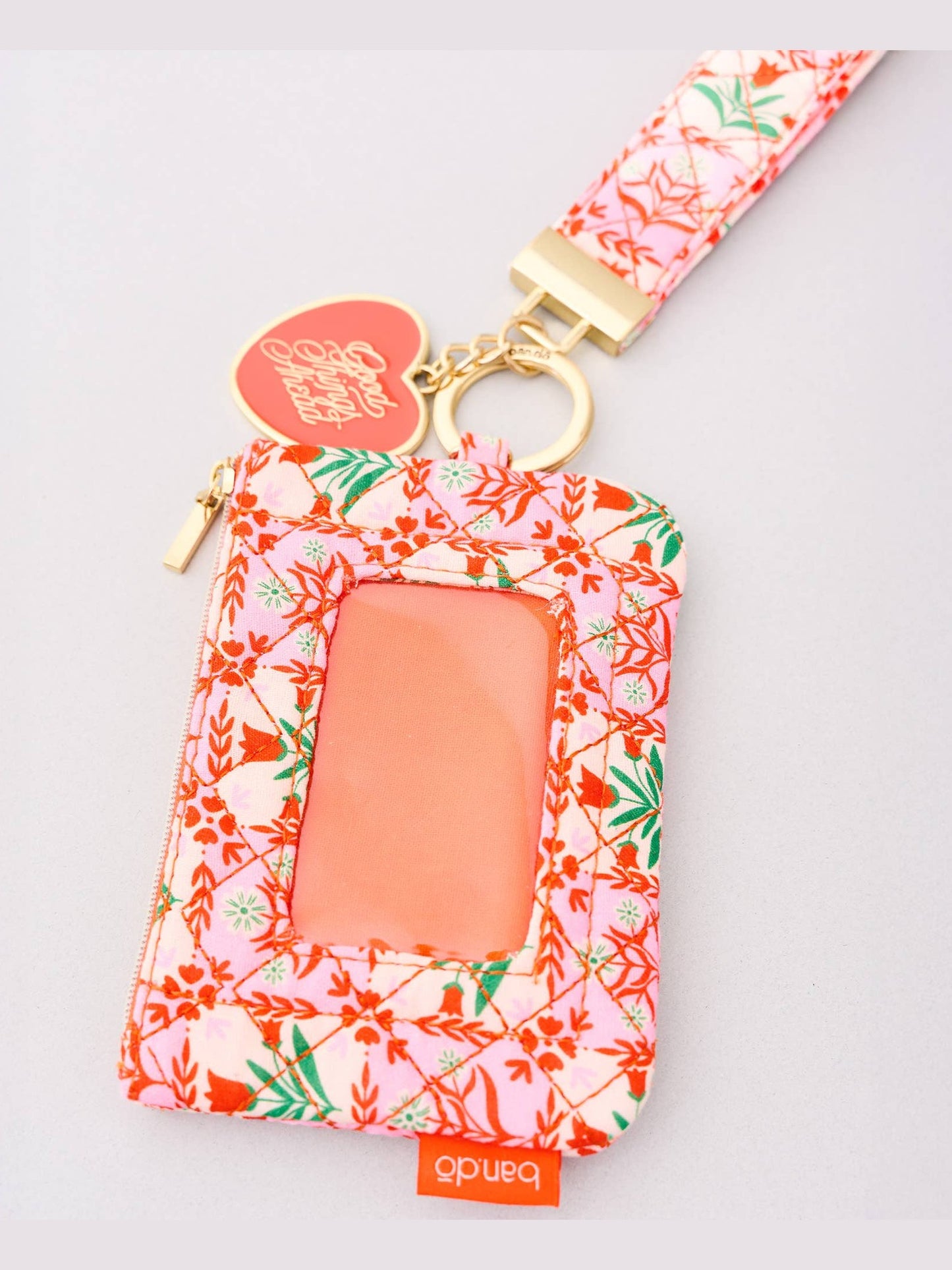 Wristlet, Pink Tile Floral