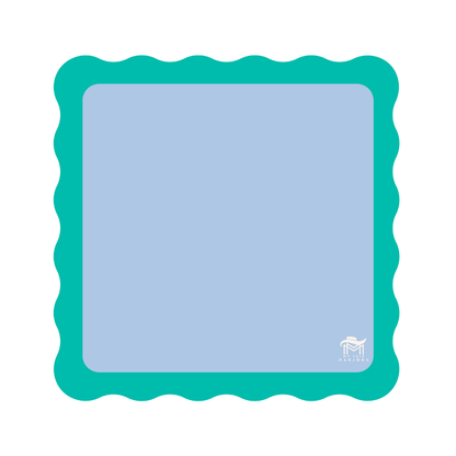 MAHJONG MAT  |  Color Wave  |  31" x 31": Orange Center- Pink Scallop