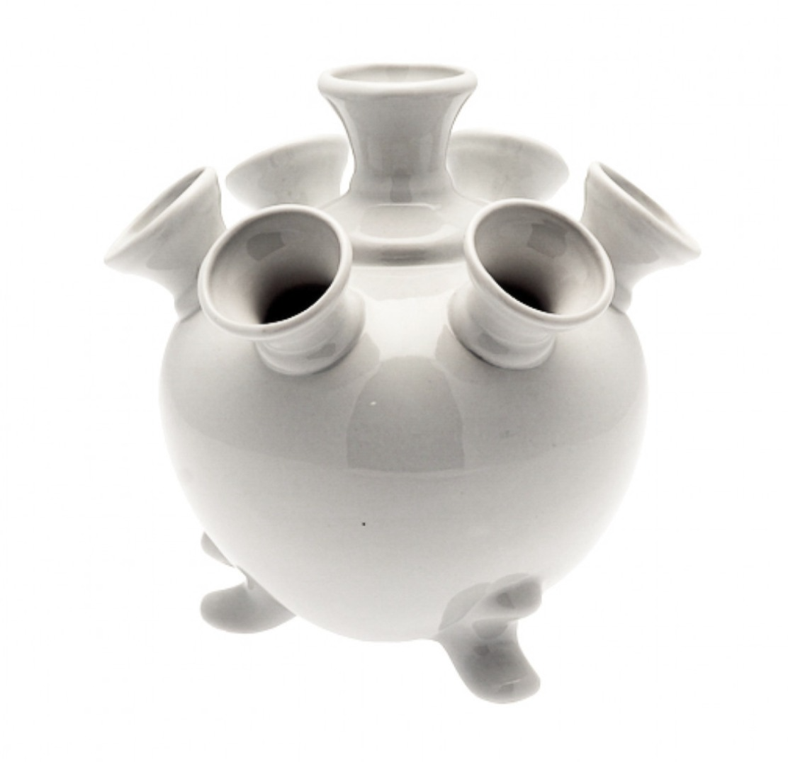 Tulip vase on legs white small