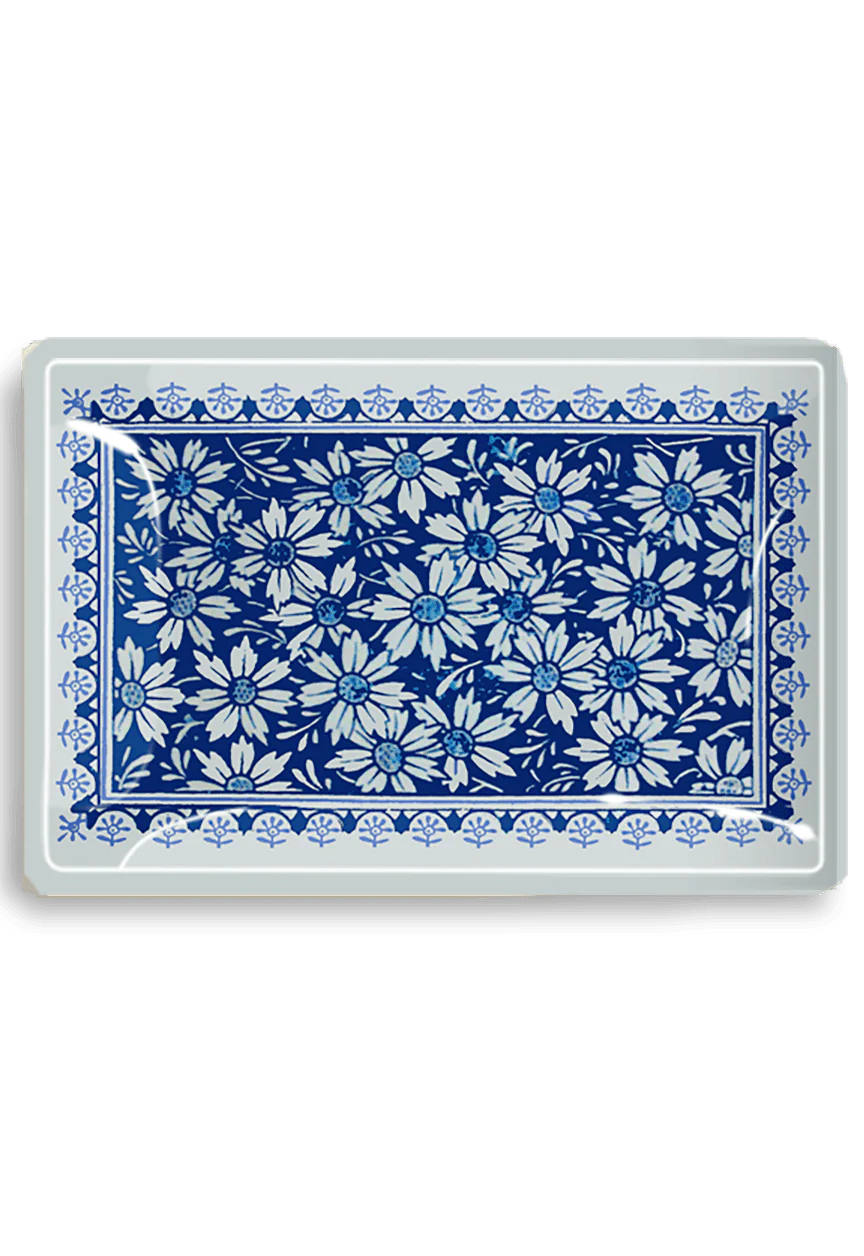 Vintage Playing Card Backside Decoupage Glass Tray