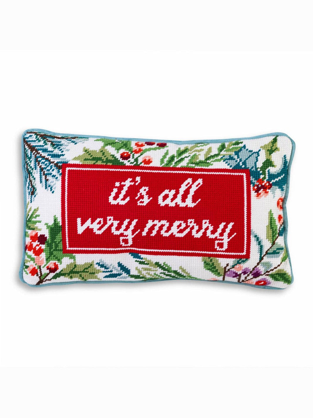 Very Merry Needlepoint Pillow
