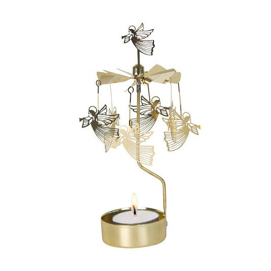 Rotary Candleholder, Flying Angel, Gold