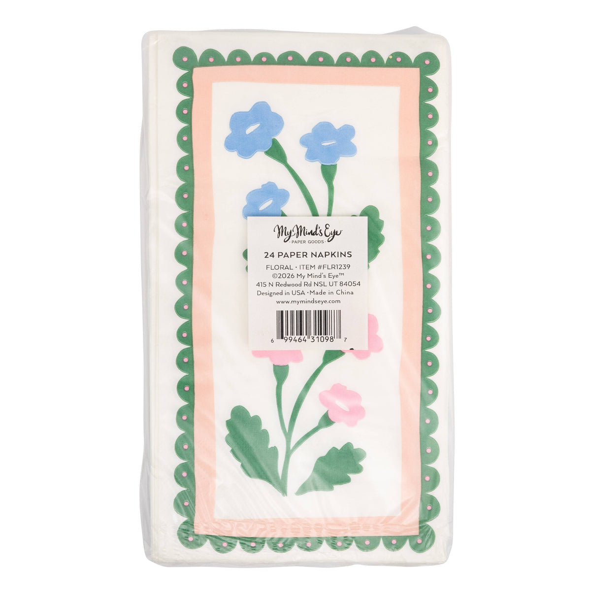 FLR1239 - Floral Border Dinner Napkin