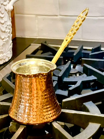 Handmade Hammered Copper Turkish Pot For the Stovetop