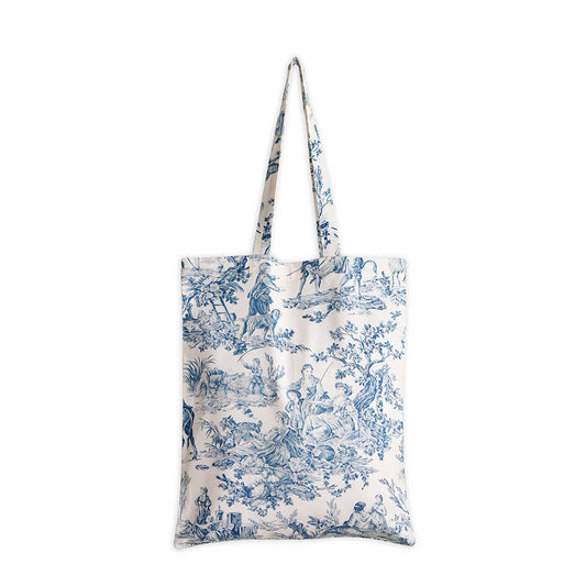 Tote Bag 100% Cotton - The Miller - Blue - 14" x 17"
