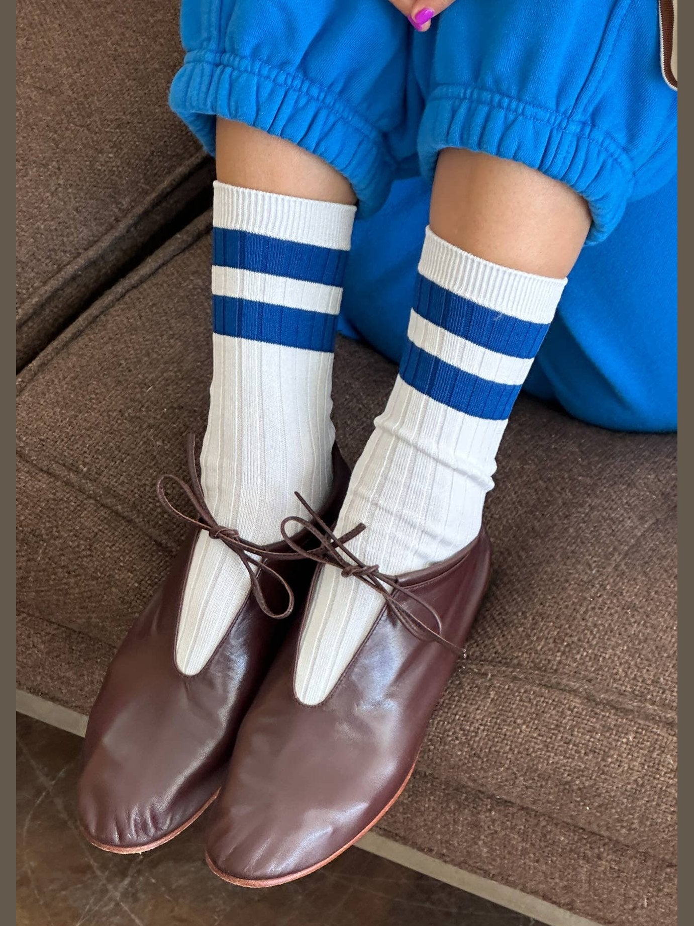 Her Socks - Varsity: Espresso