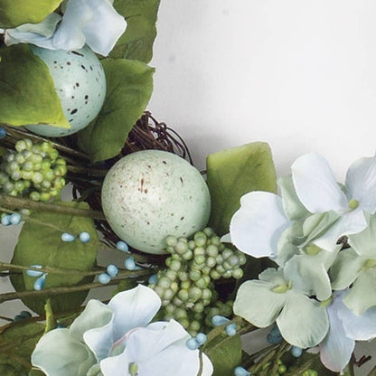 22" Blue And Green Spring Mixed Assortment Artificial Wreath