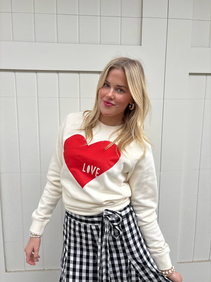 Love Heart Ecru Sweatshirt