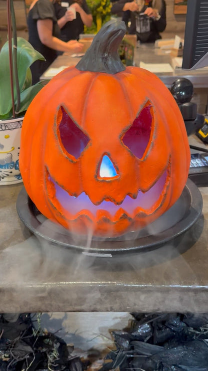 Halloween 14.3-Inch High Electric Magnesium Smoking Jack-O-Lantern