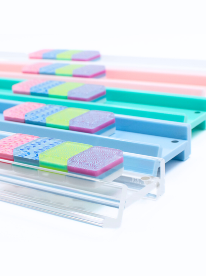 20" MAHJONG RACKS | Premium Acrylic | 4 Racks + 4 Pushers: Transparent Clear