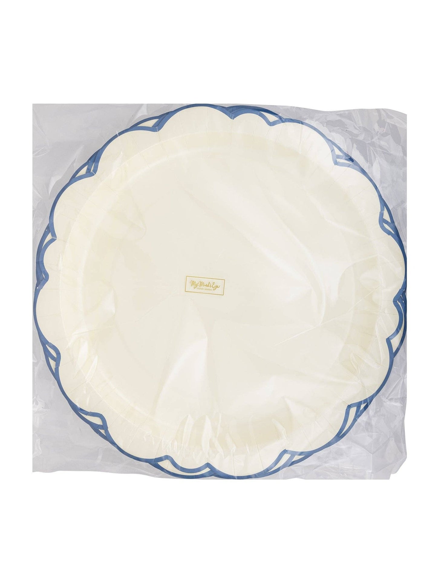 PEM1042 - Pembroke Cream with Blue Edge 12" Paper Plate