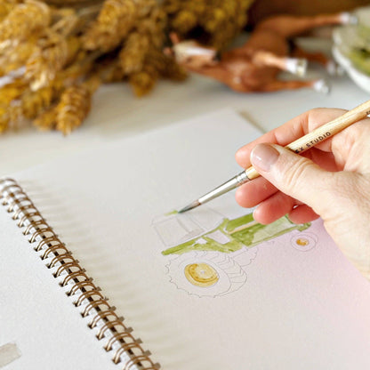 Farm watercolor paint workbook