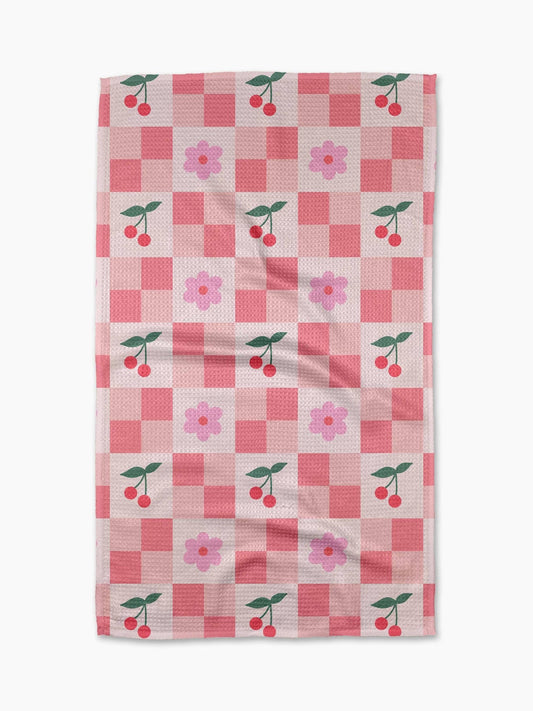 Floral and Cherries Tea Towel