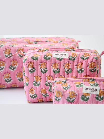 Bubblegum motif print travel/make up/organizer/bag-Set of 3