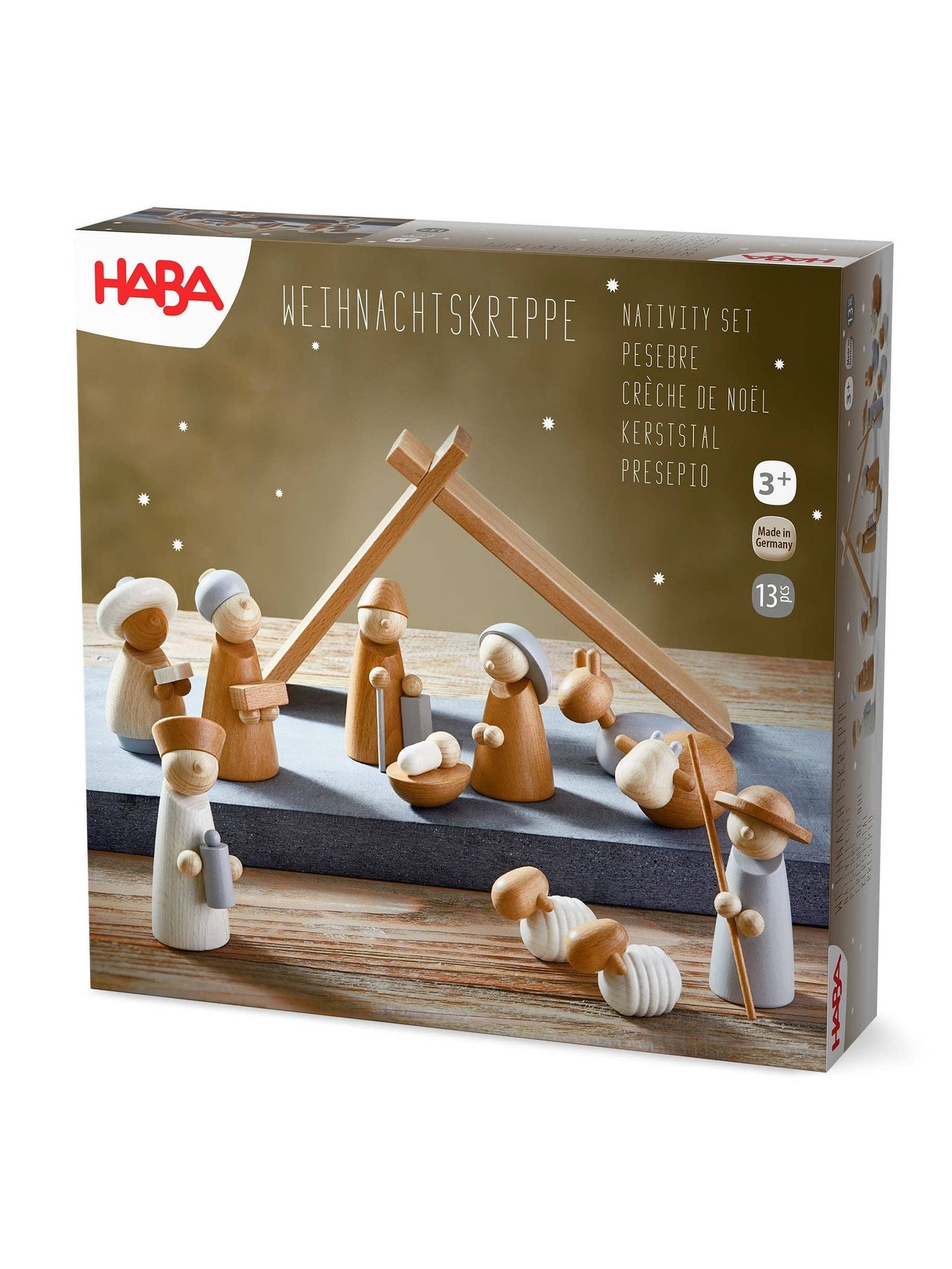 Natural Wood Nativity Set – Classic Wooden Christmas Playset